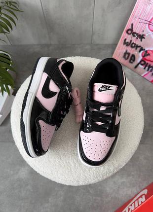 Nike sb dunk low pink black patent foam