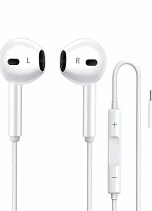 Наушники-вкладыши apple earpods usb-c 1.2м белые с пультом управления защитой от воды и пота