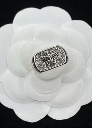 Кольцо версаче medusa crystal silver люкс качество