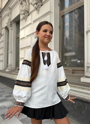 Вишиванка для дівчинки на зріст 128 см, 134 см, 140 см, 146 см, 152 см, 158-164 см