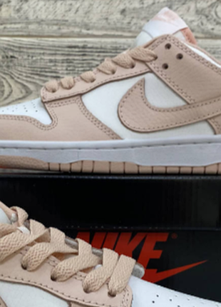 Женские кроссовки nike dunk sb air jordan 1 low белые, розовые найк