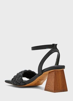 Сандалии  aldo tresso кожанные на плетеном блочном каблуке