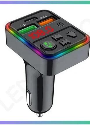 Fm модулятор havit fm821bt с usb-a и usb-c pd25w bluetooth 5.3 для автомобиля с rgb подсветкой sku_vendorcode