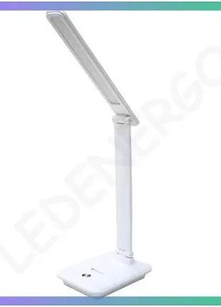 Led світильник настільний акумуляторний 10вт 6000 mah білий з функцією повербанку для офісу і дому sku_eh-tb-101w