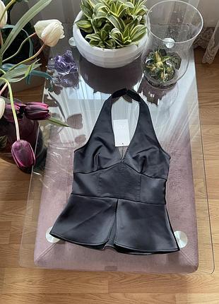 Атласний топ у корсетному стилі zara xs