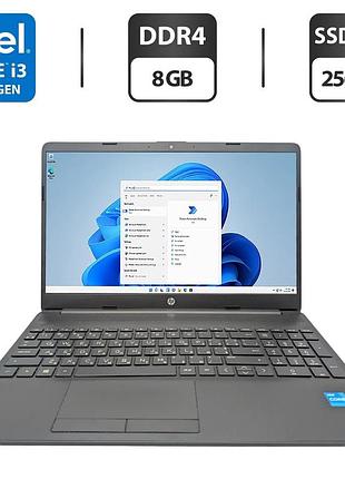 Ноутбук hp laptop 15 / 15.6" (1920x1080) ips / intel core i3-1115g4 (2 (4) ядра по 4.1 ghz) / 8 gb ddr4 / 256 gb ssd m.2 / intel