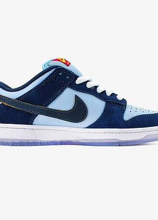 Синие кроссовки унисекс nike sb dunk pro x why so sad the predatory bird х данк 39