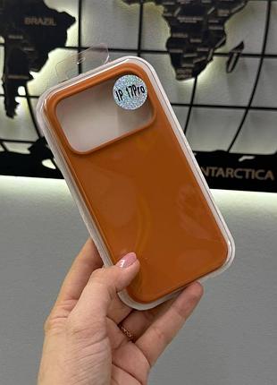 Чехол silicone case чехол с микрофиброй для iphone 17 pro, чехол-накладка для айфон 17 pro (оранжевый)