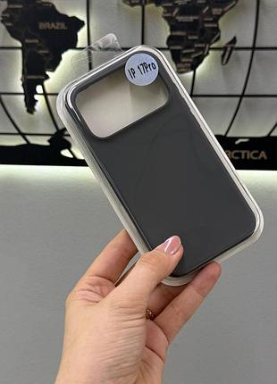 Чохол silicone case чохол з мікрофіброю для iphone 17 pro,чохол-накладка для айфон 17 pro (сірий)