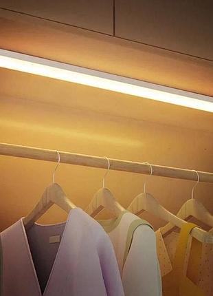 Led світильник 50 см акумуляторний з датчиком руху тепле освітлення магнітне кріплення для шафи гардеробної