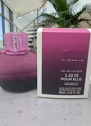 Туалетна вода жіноча lacoste eau de l.12.12 pour elle magnetic, 90 мл