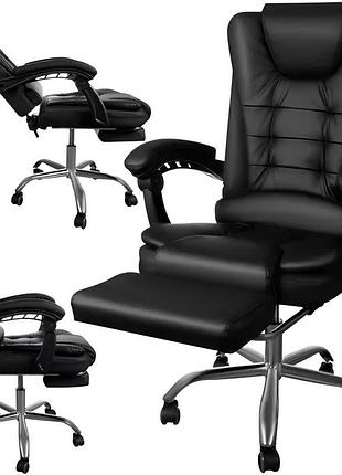 Офисное кресло boss 23286 premium с массажной подушкой, с подножкой черное компьютерное кресло