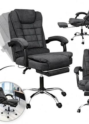 Оригинальное офисное кресло axeon vip из ткани, с массажем и подставкой для ног, до 130 кг, серое