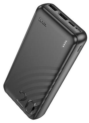 Зовнішній акумулятор hoco j123a element power bank(20000mah) black