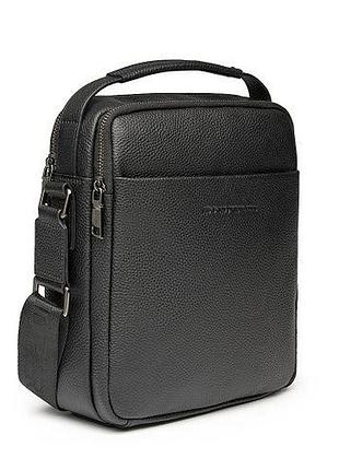 Шкіряна сумка через плече чоловіча чорний арт.6406l black ennio perucci (китай)
