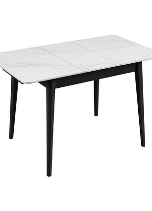Стол tallinn ceramic 90(120)*70 белый/черный каркас