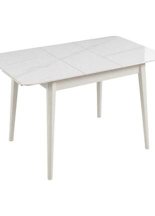 Стол tallinn ceramic 90(120)*70 белый глянец/кашемир