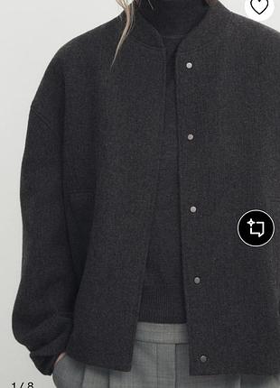 Стильний бомбер з хутра лами massimo dutti