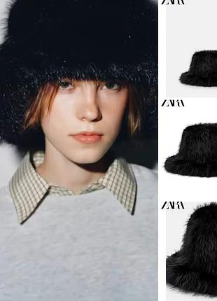 Трендова хутряна панама zara