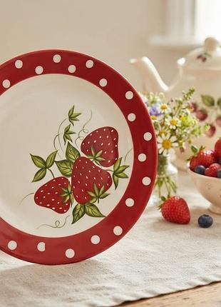 Полуниця 🍓 десертна тарілка горошок ягідки