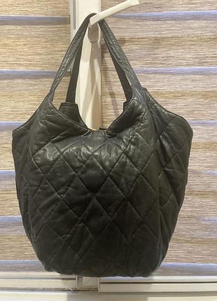 Сумка стьобана з натуральноі лайковоі шкіри
