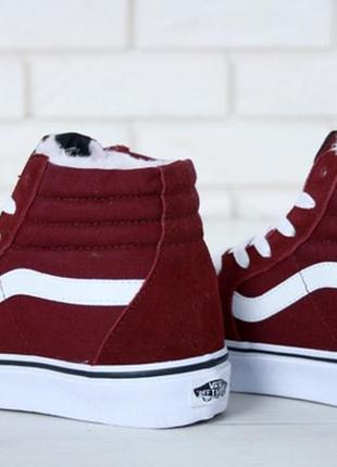 ❄️v@ns old skool bordo white high winter❄️😍жіночі зимові кеди вансы з хутром високі3 фото