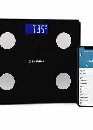 Умные напольные весы silvergear smart scale 3322/3005338 с анализом тела, bluetooth и добавкой