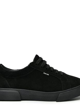 Женские кеды itstyle из натуральной замши черные 40 (1283)