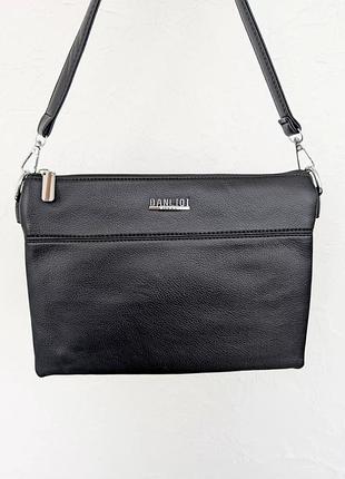 Елегантна жіноча сумка-клатч з екошкіри innoe 352934-1, 27 × 20 × 6 см, чорний