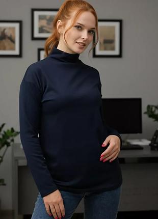 Гольф класичний однотонний жіночий із м’якого трикотажу innoe 230208-23, р. 56/58 темно-синій