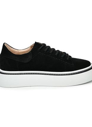 Женские кеды низкие itstyle замшевые черные 39 25 см (5053/39w)