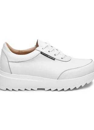 Женские кроссовки itstyle кожаные белые 36 (506455)