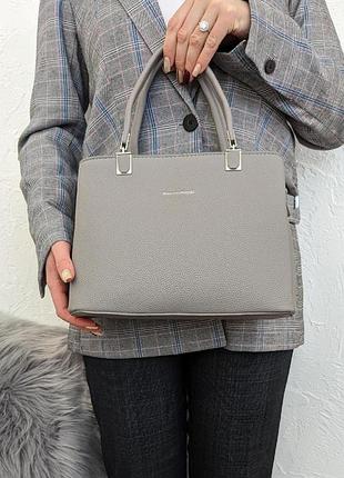 Женская сумка urban strap под натуральную кожу с широкой шлевкой innoe 3009-5, 25×20×9 см серый