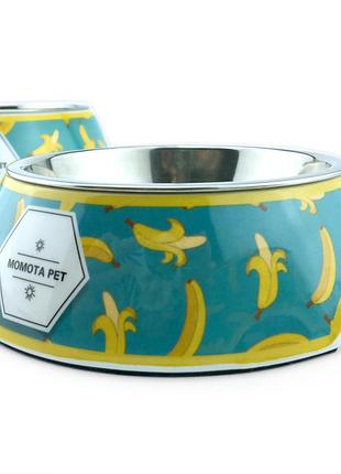 Миска для собак на меламиновой подставке dogclub banana 150ml