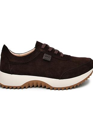 Женские кроссовки itstyle замшевые коричневые 40 (50643)