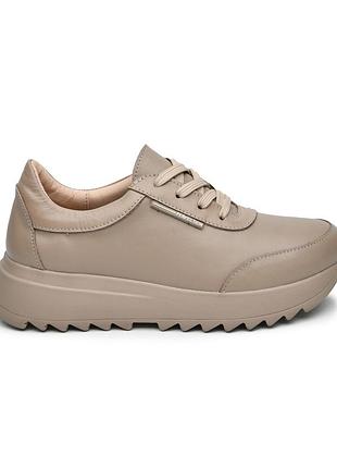 Женские кроссовки itstyle кожаные бежевые 39 (506455)
