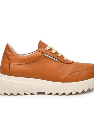 Женские кроссовки itstyle натуральная кожа кэмел 37 (506455)