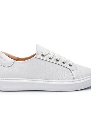 Женские кеды кроссовки itstyle натуральная кожа белые 40 (3335)