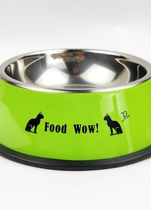 Миска для собак металева dogclub print 500ml салатовий