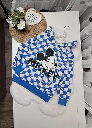 Худі тринитка оверсайз з mickey mouse від zara 4-5 років (104-110) кофта з капюшоном
