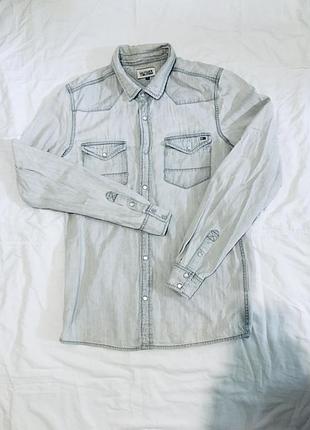 Джинсовая рубашка tommy hilfiger оригинальная овершот