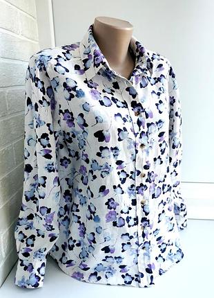 Красивая женская рубашка из льна marks & spencer