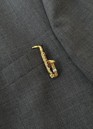Брошка саксофон 🎷біжутерія прикраси музична тематика