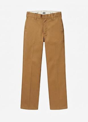 Фирменные рабочие брюки dickies 874 work pant / slim straight, цвет горчичный (brown duck), размер 33x32