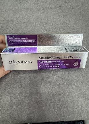 Mary&may - spicule collagen pdrn cream - регенерувальний крем для обличчя з колагеном і pdrn - 15g