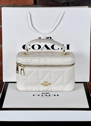 Сумка жіноча coach rainer crossbody bag 18 with quilting біла