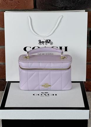 Сумка жіноча coach rainer crossbody bag 18 with quilting лавандова