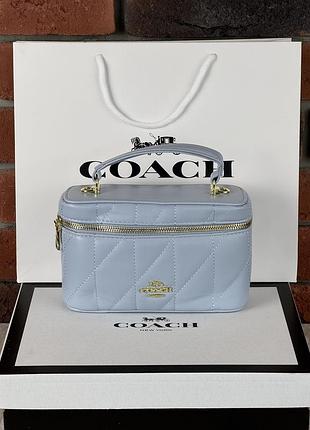 Сумка жіноча coach rainer crossbody bag 18 with quilting блакитна