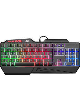 Клавиатура игровая rii rk202 с rgb проводная, мембранные клавиши, влагозащищенная
