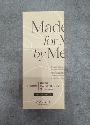 Axis-y biome double defense sunscreen – сонцезахисний крем з пробіотиками spf50+ pa++++